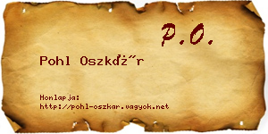 Pohl Oszkár névjegykártya